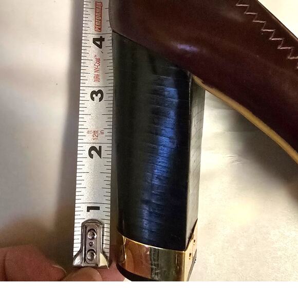 Tory Burch Leanne Burgundy Oxblood Patent Leather Emblem Stacked Heel Lug Sole 7 - Picture 4 of 12